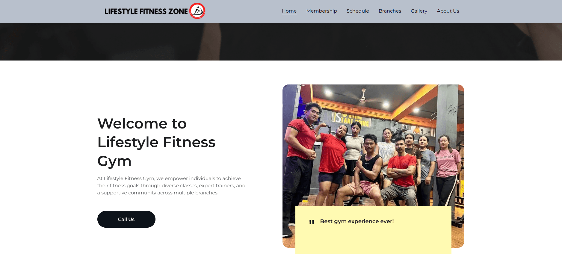 GYM Landing Page